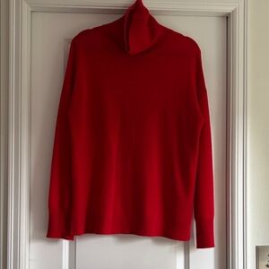100% Cashmere Classic Red Turtleneck Sweater